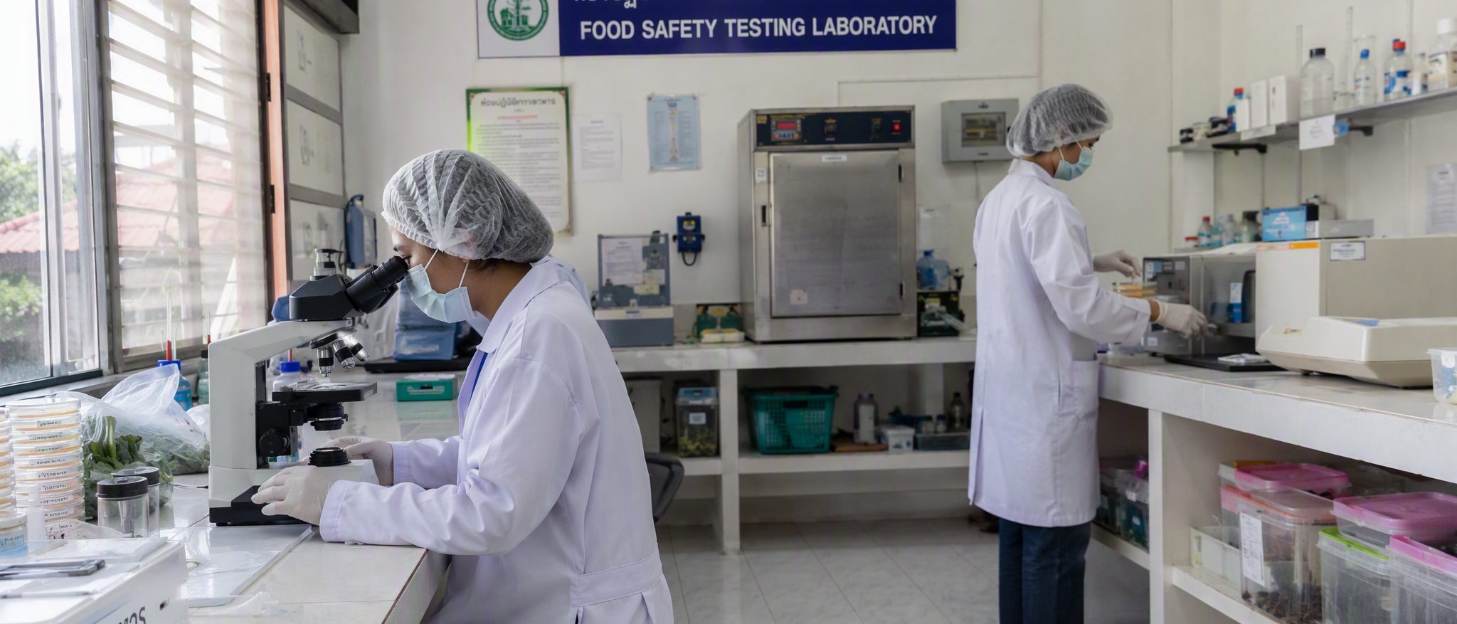Wide view of the Timor Labs laboratory with staff working at benches